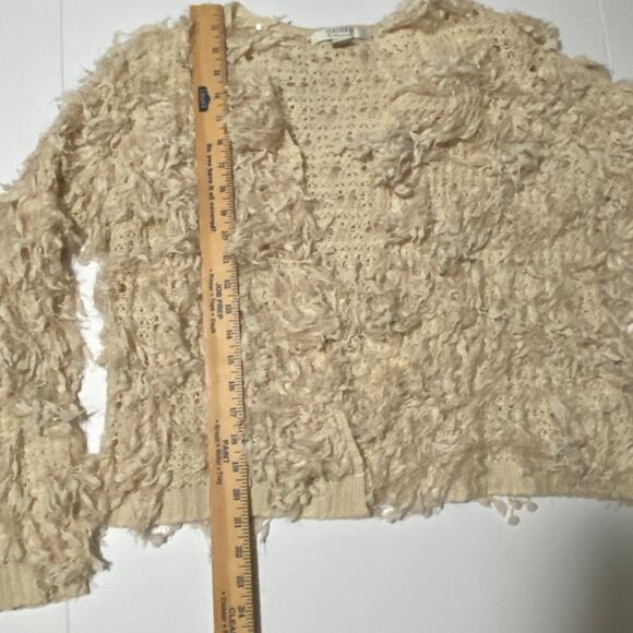 Shaggy y2k 2000s Women's Fringe Knit Open Cardigan size Medium Boho Forever 21 - Picture 3 of 8